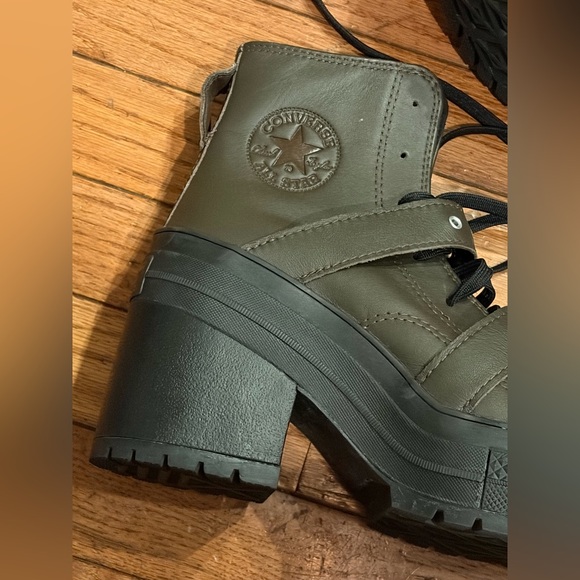 Converse Chuck 70 De Luxe Heel Leather & Buckles High Top Platform Boots Sz 8 - Picture 13 of 14